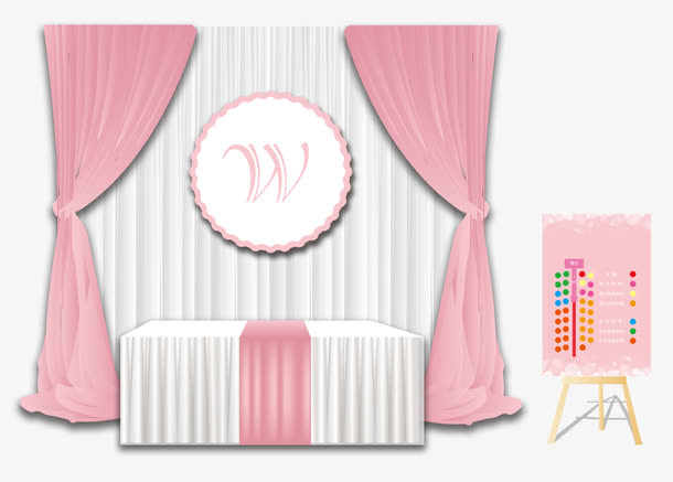 婚庆签到桌免抠