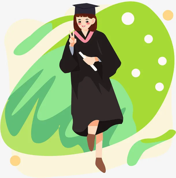 原创元素毕业季女孩免抠