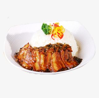 产品实物米饭梅干菜扣肉免抠