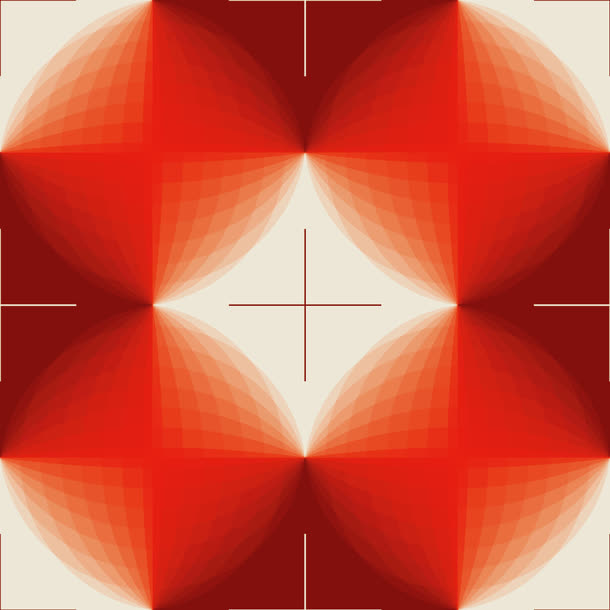 红色渐变十字印花免抠