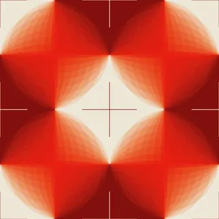 红色渐变十字印花免抠