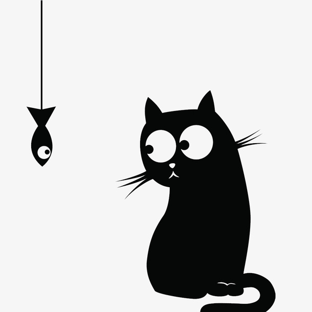 卡通萌萌的小猫咪和小老鼠的PS免抠图标元素