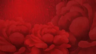 中国风大红色牡丹花免抠