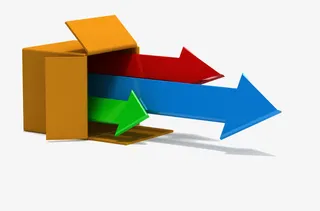 三色箭头促销标签免抠