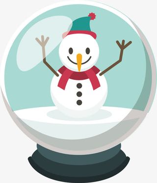 可爱雪人水晶球免抠