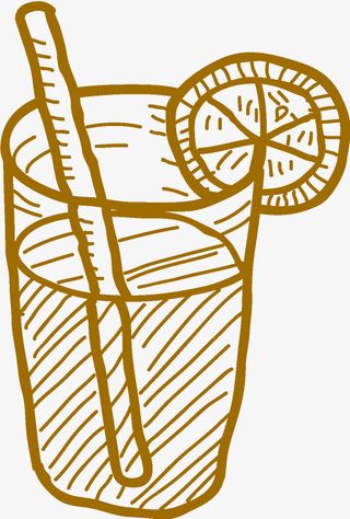 美味的橙汁手绘图免抠