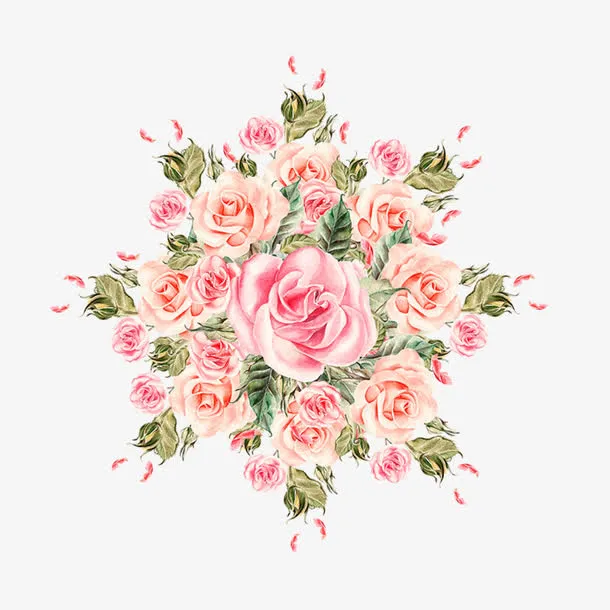 手绘玫瑰鲜花免抠