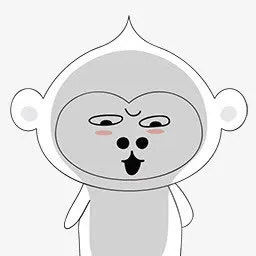 简笔画猴子做鬼脸免抠