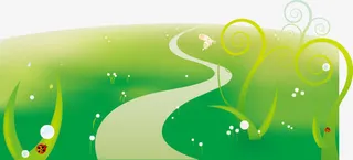 卡通清新春天草坪草地免抠