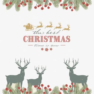 圣诞麋鹿卡片矢量素材免抠