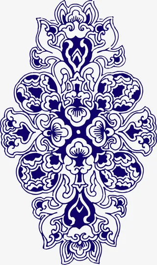 手绘中国风陶瓷纹理图案免抠