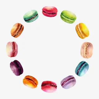 手绘马卡龙免抠