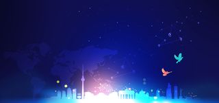 蓝色商务科技招商背景海报高清