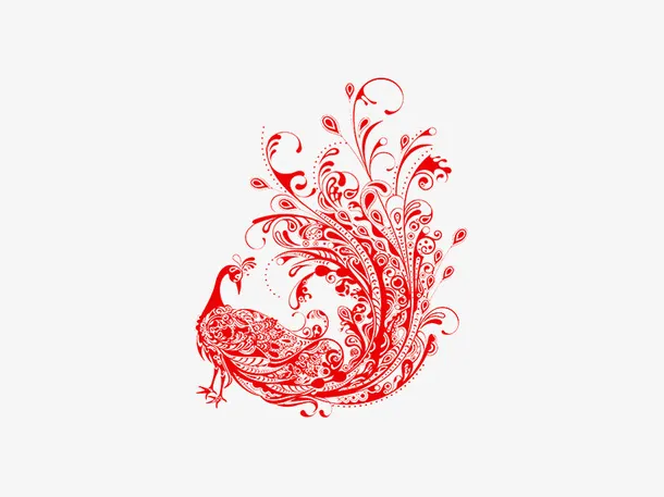 孔雀动物元素免抠
