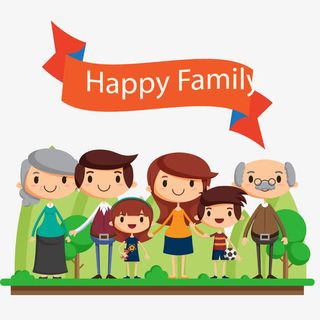 矢量可爱的家庭免抠