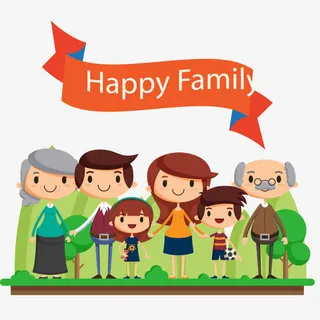 矢量可爱的家庭免抠