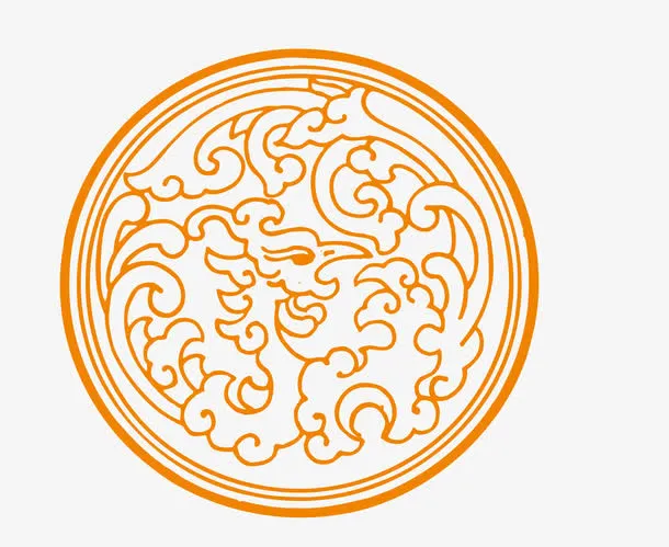 矢量中式圆形边框PNG图片免抠