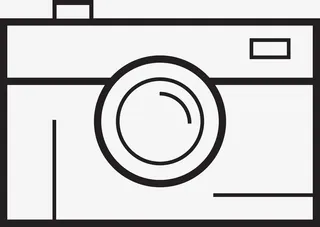 矢量黑白简约相机图标免抠