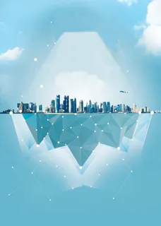 蓝色创意商务海报背景图高清