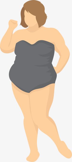 灰衣舞蹈肥胖女孩免抠