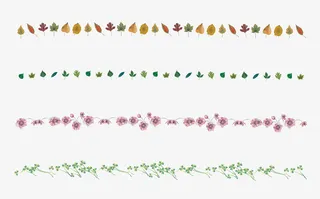 卡通树叶花朵文本分割线免抠