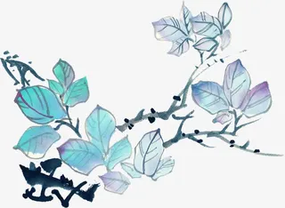 手绘小清新装饰树枝免抠