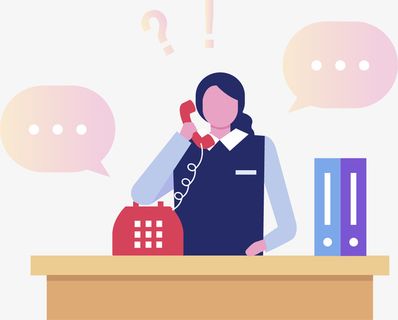 手绘卡通人物扁平化话务员服务员免抠