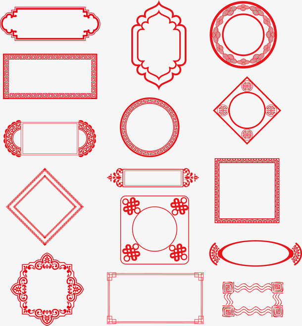 古风边框花纹边框中国风边框免抠