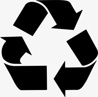 黑色循环简笔环保标志免抠