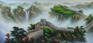 古风水墨山川背景高清