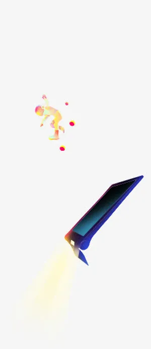 创意卡通人物电脑手绘免抠