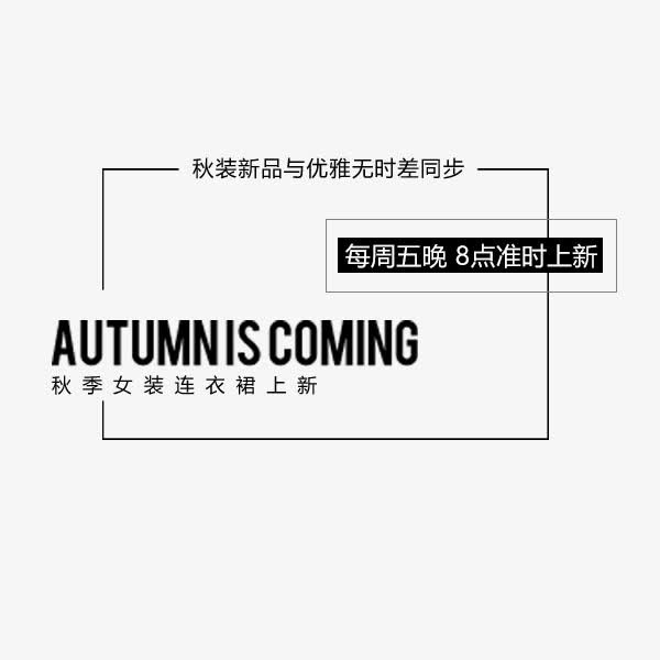 秋季简约黑色促销文案免抠