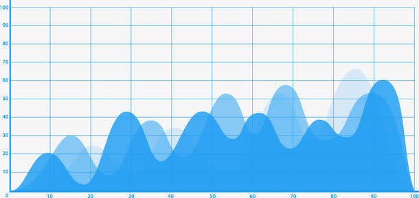 蓝色股票曲线图素材免抠