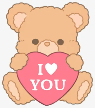 小熊抱着的爱心免抠