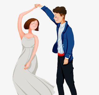 彩色扁平化跳舞卡通插画免抠