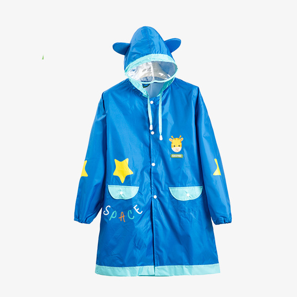 蓝色雨衣免抠