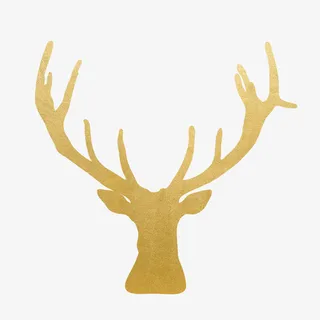 圣诞节金色渐变麋鹿角免抠素材免抠