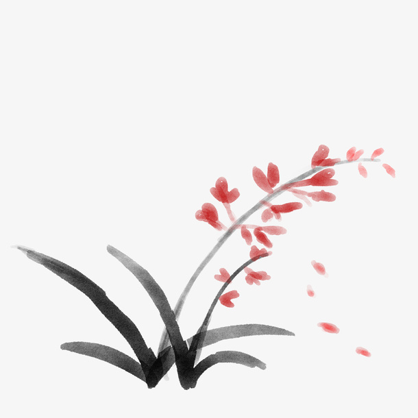 手绘植物中国风元素免抠
