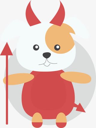 恶魔小狗矢量图免抠