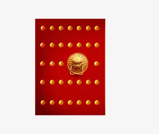 红色带铆钉宫门图免抠