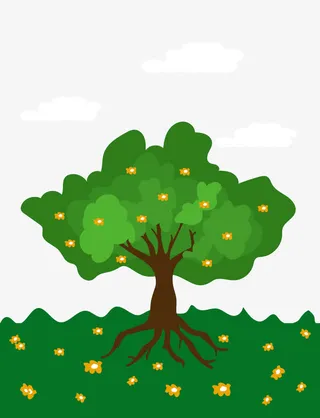 夏天的树木免抠