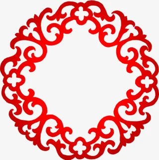 中秋节红色包装花纹免抠