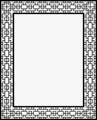 黑色正方形交叠古风边框海报背景