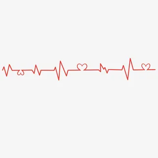 手绘彩色卡通心电图分隔线分割线免抠