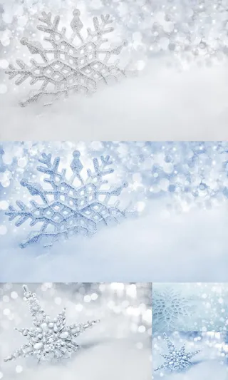 唯美雪花冬季壁纸免抠