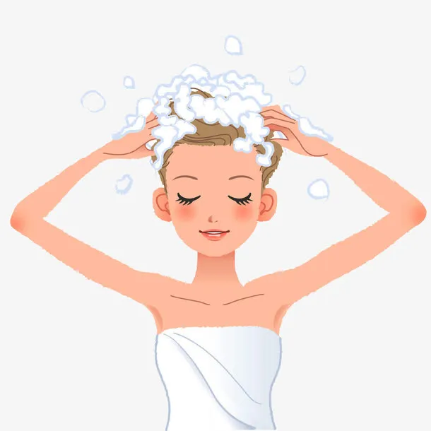 美女洗头发图片素材免抠
