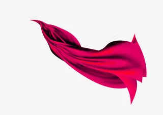 红色清新绸带装饰图案免抠