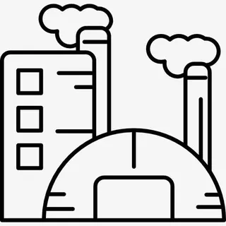 两个烟囱的工厂图标免抠 两个烟囱的工厂图标免抠