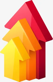 三维立体升级箭头免抠