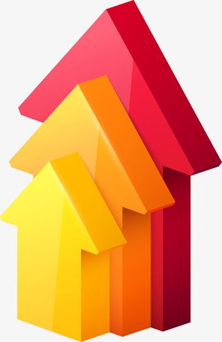 三维立体升级箭头免抠